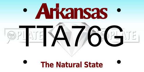 TTA76G Arkansas License Plate