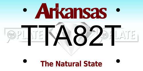 TTA82T Arkansas License Plate