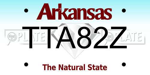 TTA82Z Arkansas License Plate