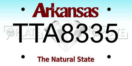 TTA8335 Arkansas License Plate