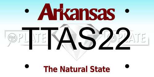 TTAS22 Arkansas License Plate