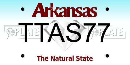 TTAS77 Arkansas License Plate