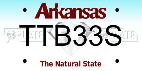 TTB33S Arkansas License Plate