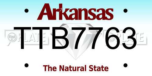 TTB7763 Arkansas License Plate