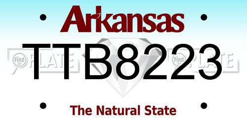 TTB8223 Arkansas License Plate
