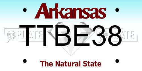 TTBE38 Arkansas License Plate