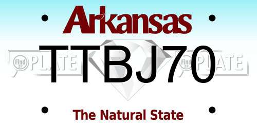 TTBJ70 Arkansas License Plate