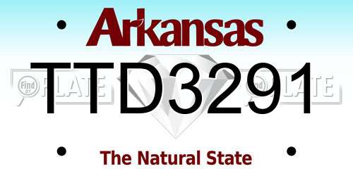 TTD3291 Arkansas License Plate