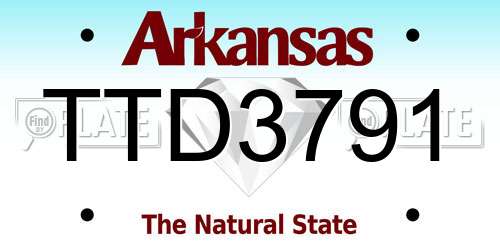 TTD3791 Arkansas License Plate