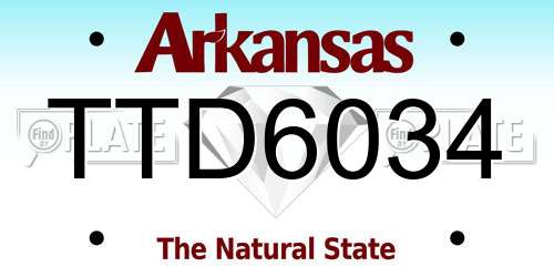TTD6034 Arkansas License Plate