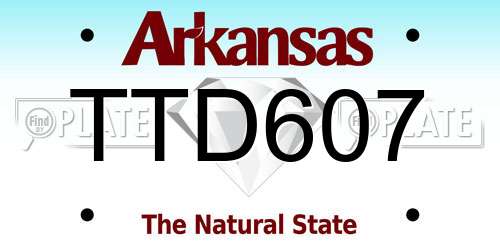 TTD607 Arkansas License Plate