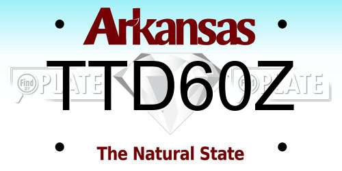 TTD60Z Arkansas License Plate