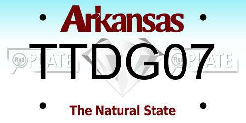 TTDG07 Arkansas License Plate