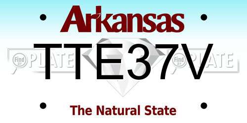 TTE37V Arkansas License Plate