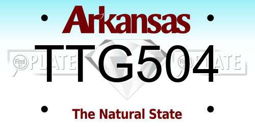 TTG504 Arkansas License Plate