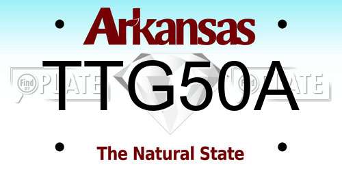 TTG50A Arkansas License Plate