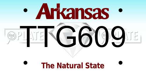 TTG609 Arkansas License Plate
