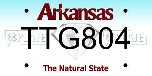 TTG804 Arkansas License Plate