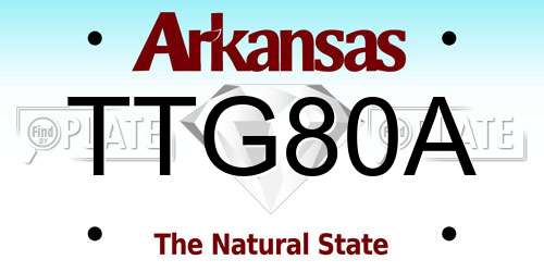 TTG80A Arkansas License Plate