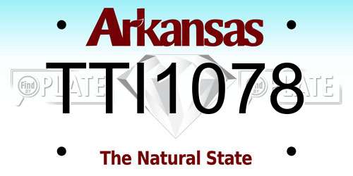 TTI1078 Arkansas License Plate