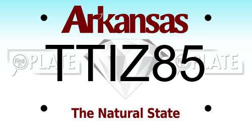 TTIZ85 Arkansas License Plate