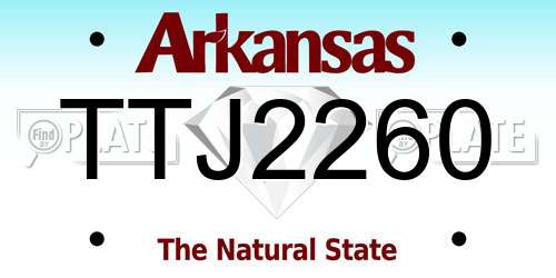 TTJ2260 Arkansas License Plate