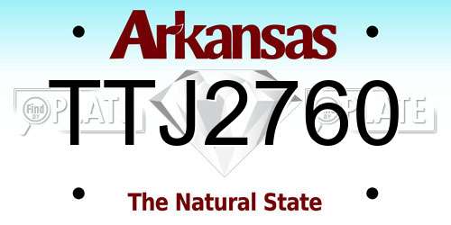 TTJ2760 Arkansas License Plate