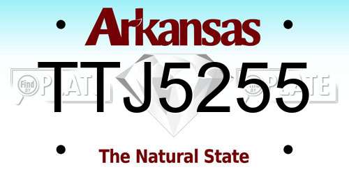 TTJ5255 Arkansas License Plate