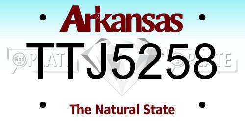 TTJ5258 Arkansas License Plate