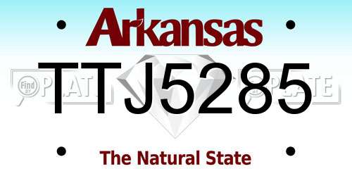 TTJ5285 Arkansas License Plate