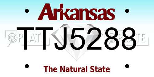 TTJ5288 Arkansas License Plate
