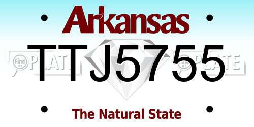 TTJ5755 Arkansas License Plate