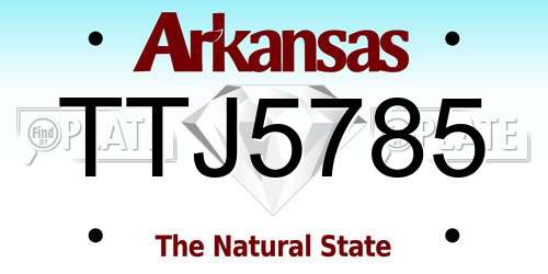TTJ5785 Arkansas License Plate