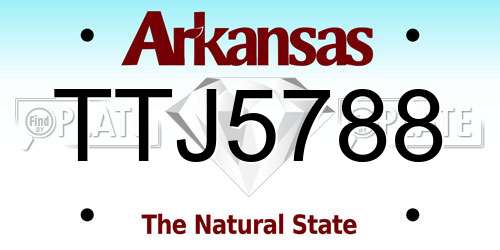TTJ5788 Arkansas License Plate