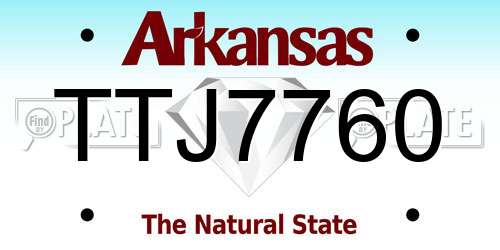 TTJ7760 Arkansas License Plate