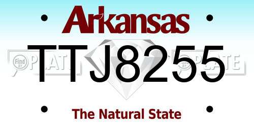 TTJ8255 Arkansas License Plate
