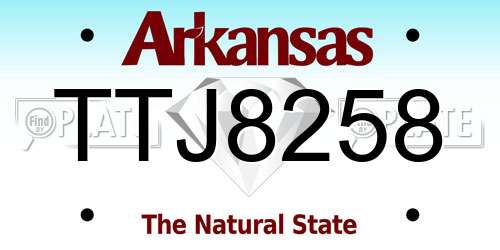 TTJ8258 Arkansas License Plate