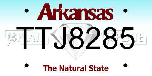 TTJ8285 Arkansas License Plate
