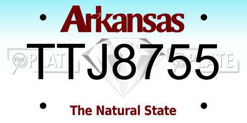 TTJ8755 Arkansas License Plate
