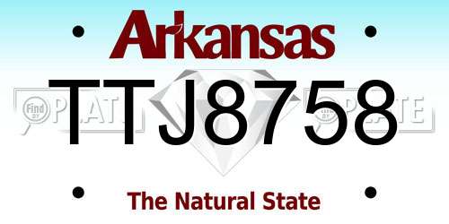 TTJ8758 Arkansas License Plate