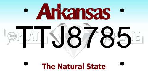 TTJ8785 Arkansas License Plate