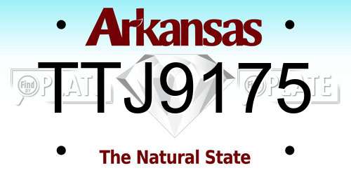 TTJ9175 Arkansas License Plate