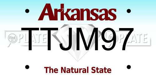 TTJM97 Arkansas License Plate