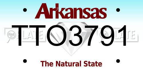 TTO3791 Arkansas License Plate