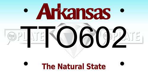 TTO602 Arkansas License Plate