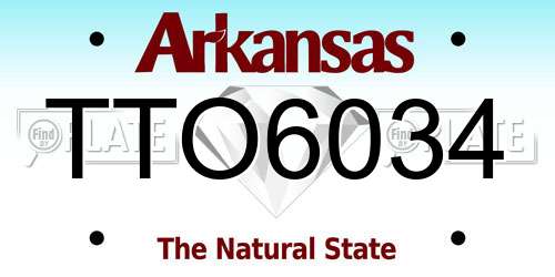 TTO6034 Arkansas License Plate