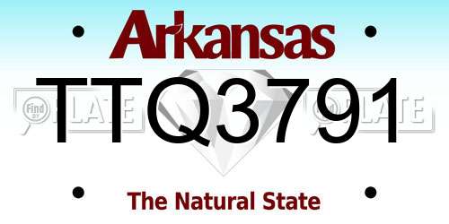 TTQ3791 Arkansas License Plate