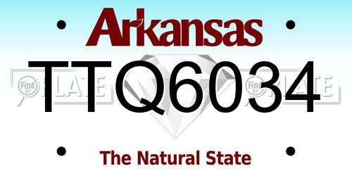 TTQ6034 Arkansas License Plate