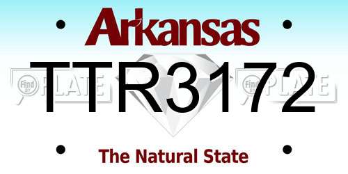 TTR3172 Arkansas License Plate
