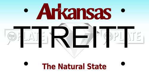 TTREITT Arkansas License Plate